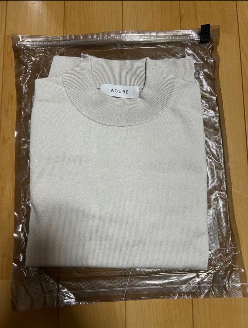 ★新品AOURE WASHABLE PACK KNITモックネック　 ホワイト