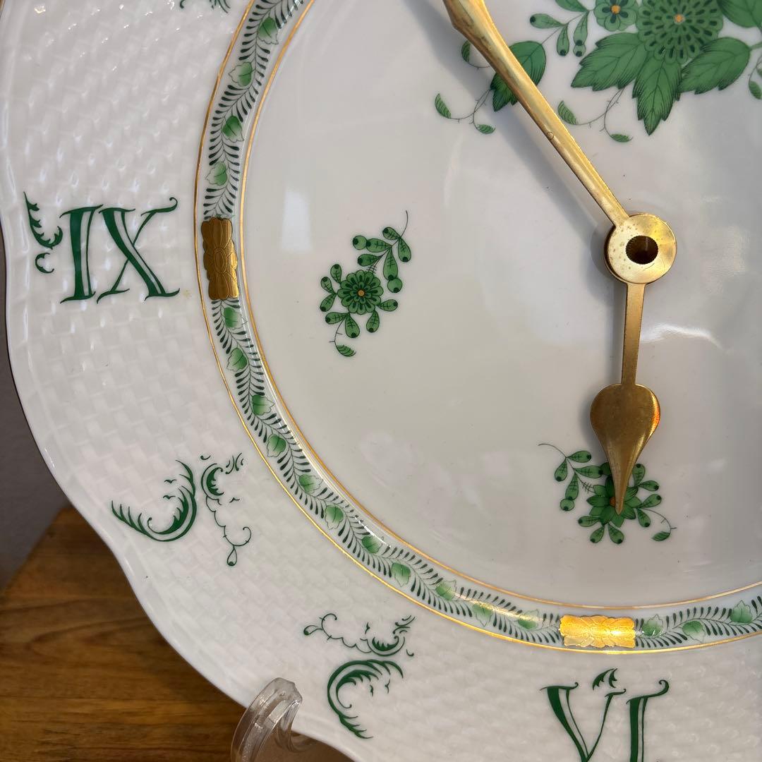 稼働品　ヘレンド(HEREND) パセリグリーン ウォールクロック