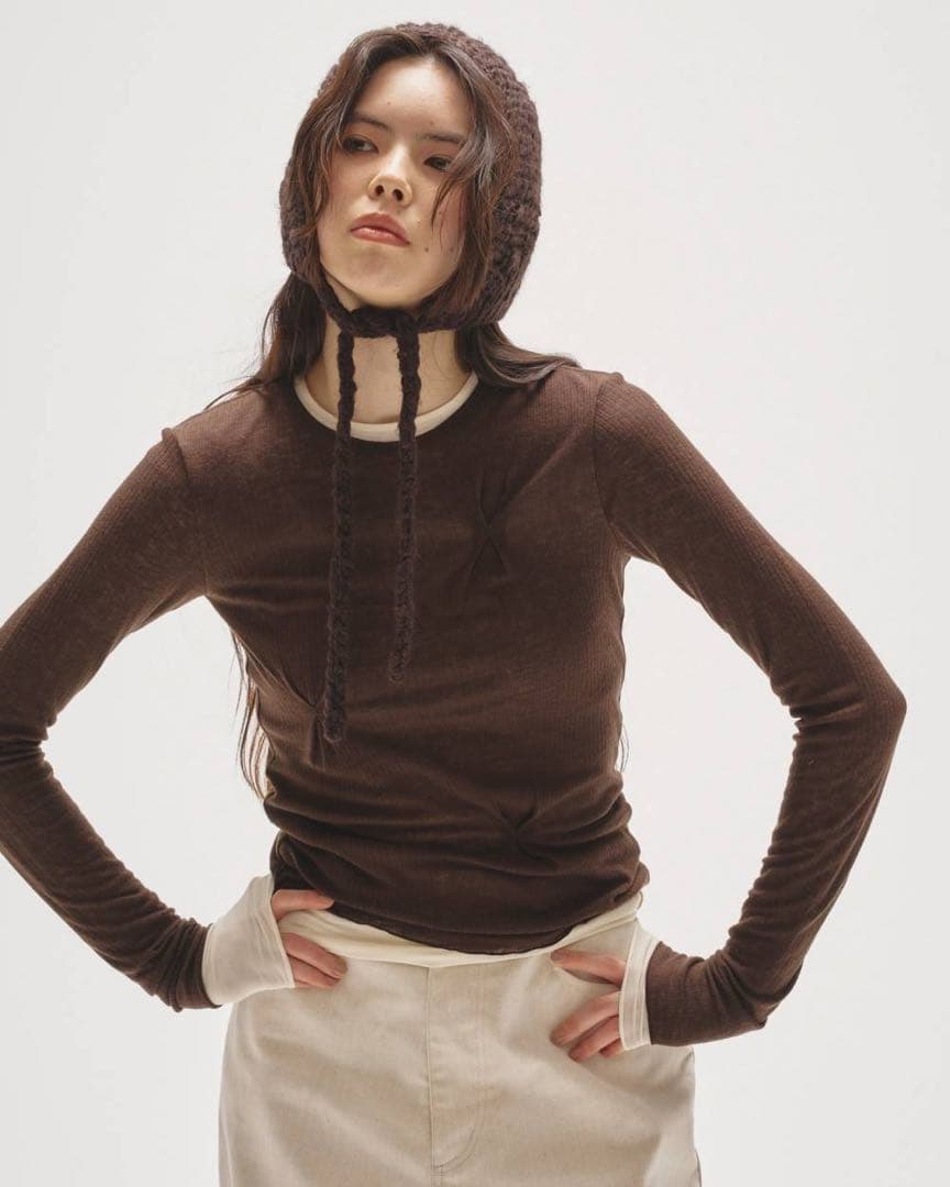 Tuck Layered Long T-shirts ブラウン