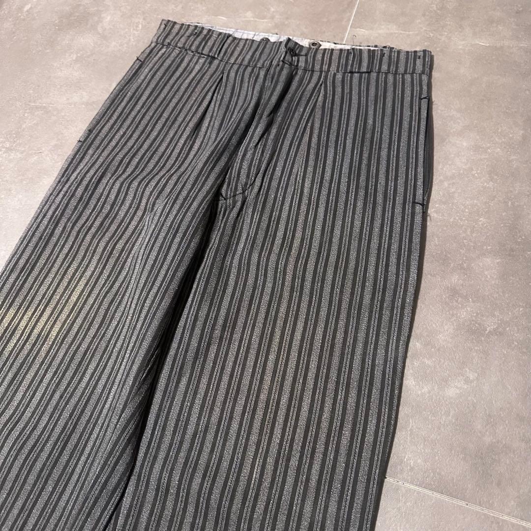 40s 50s ユーロ　フレンチ　ワーク　ストライプ　パンツ　スラックス　グレー