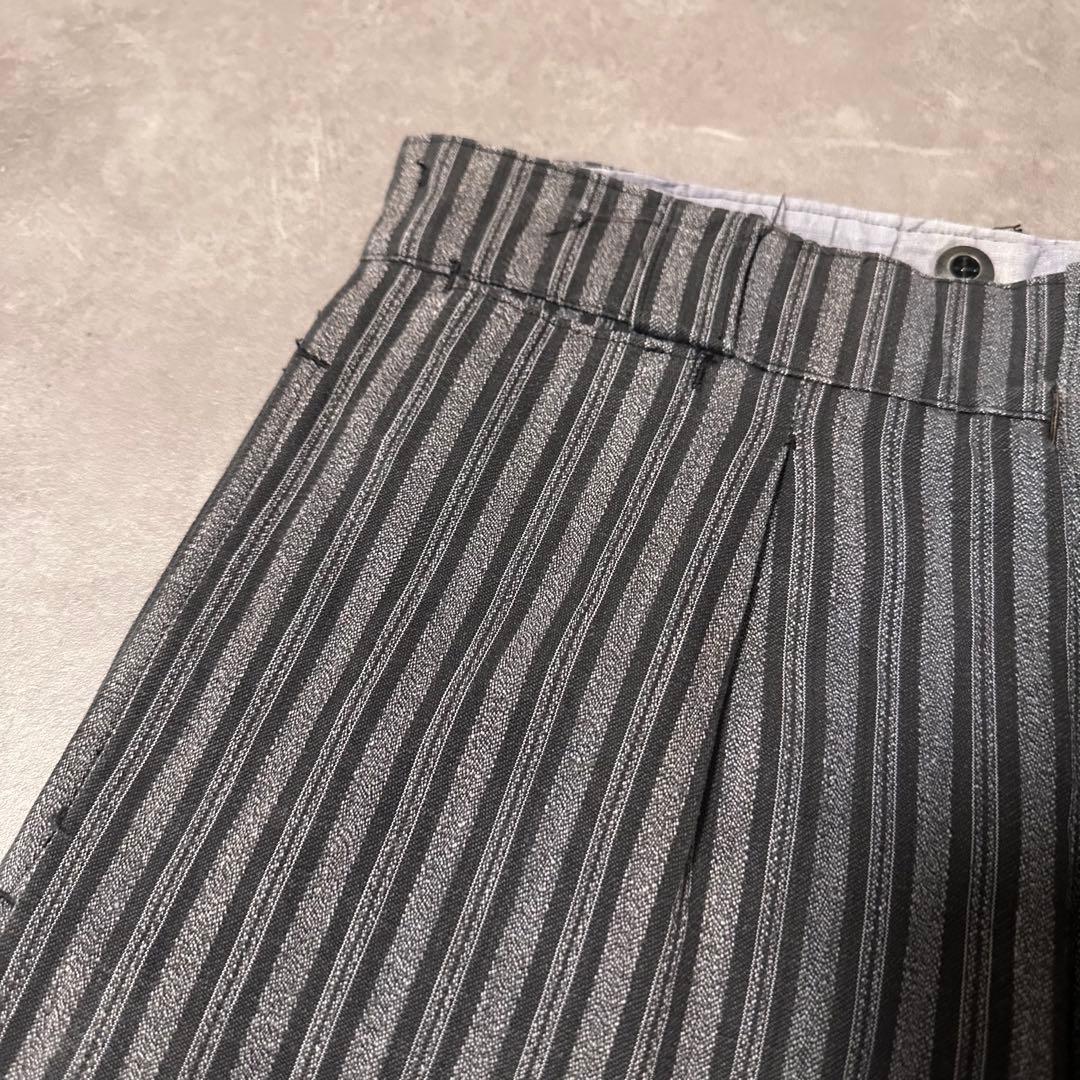 40s 50s ユーロ　フレンチ　ワーク　ストライプ　パンツ　スラックス　グレー