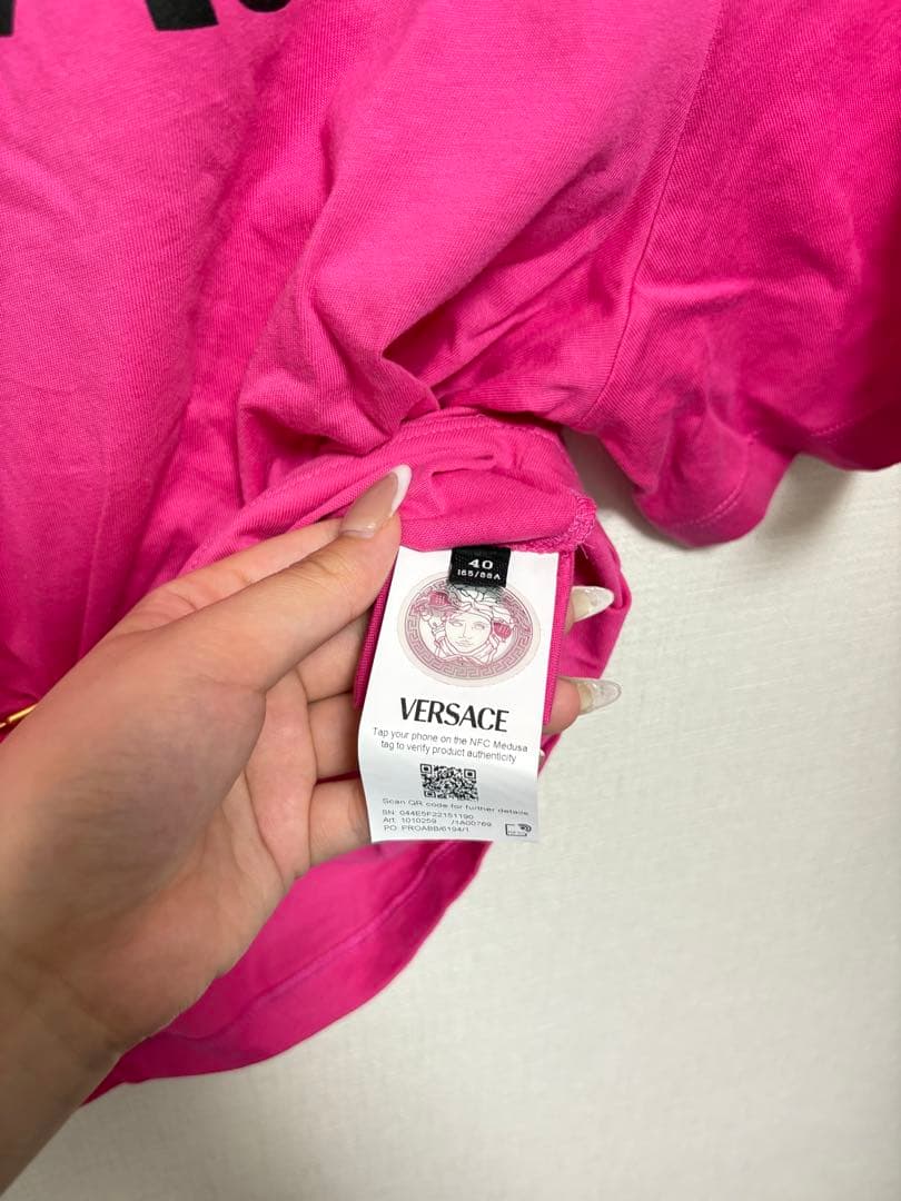 VERSACE ロゴ コットンTシャツ
