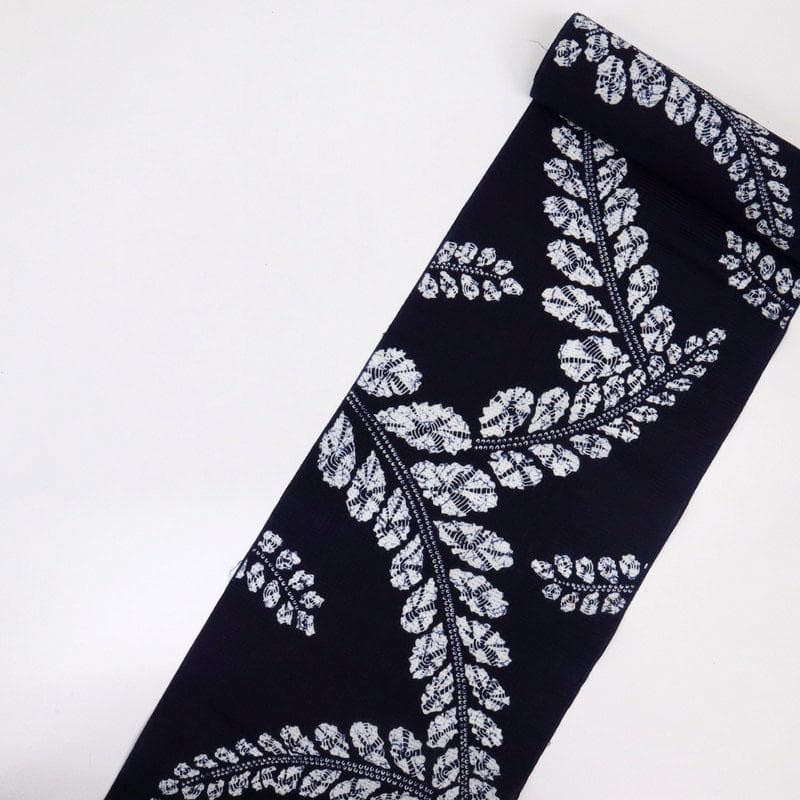 《かさ★手縫い仕立て+ロウケツ染め■浴衣リップル生地木綿紺反25-113》