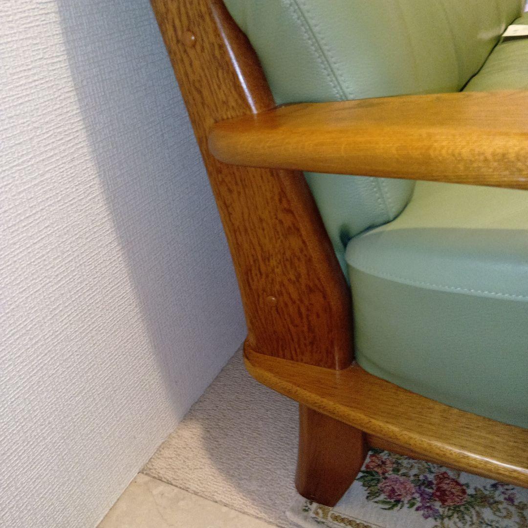 浜本工芸　HAMOTO ３人掛け（天然木）・牛本革 ソファ