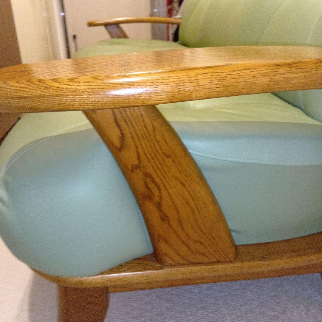 浜本工芸　HAMOTO ３人掛け（天然木）・牛本革 ソファ