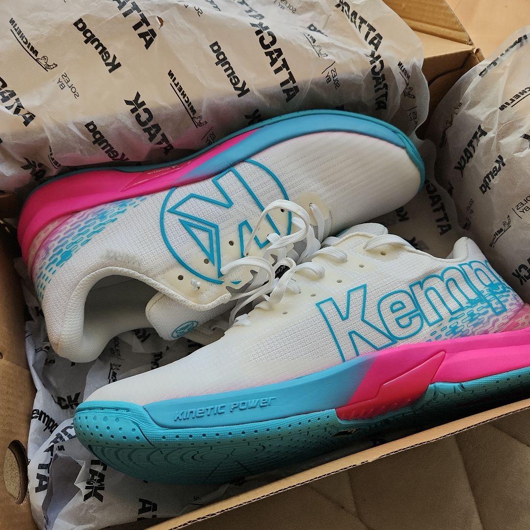Kempa attack white/aqua ハンドボールシューズ