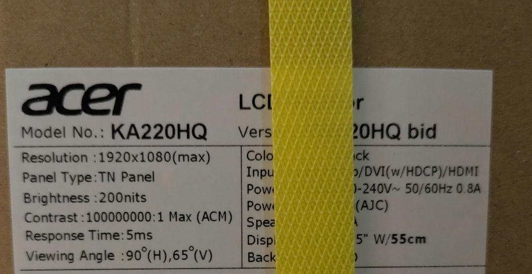 Acer 22 インチ パソコン モニター