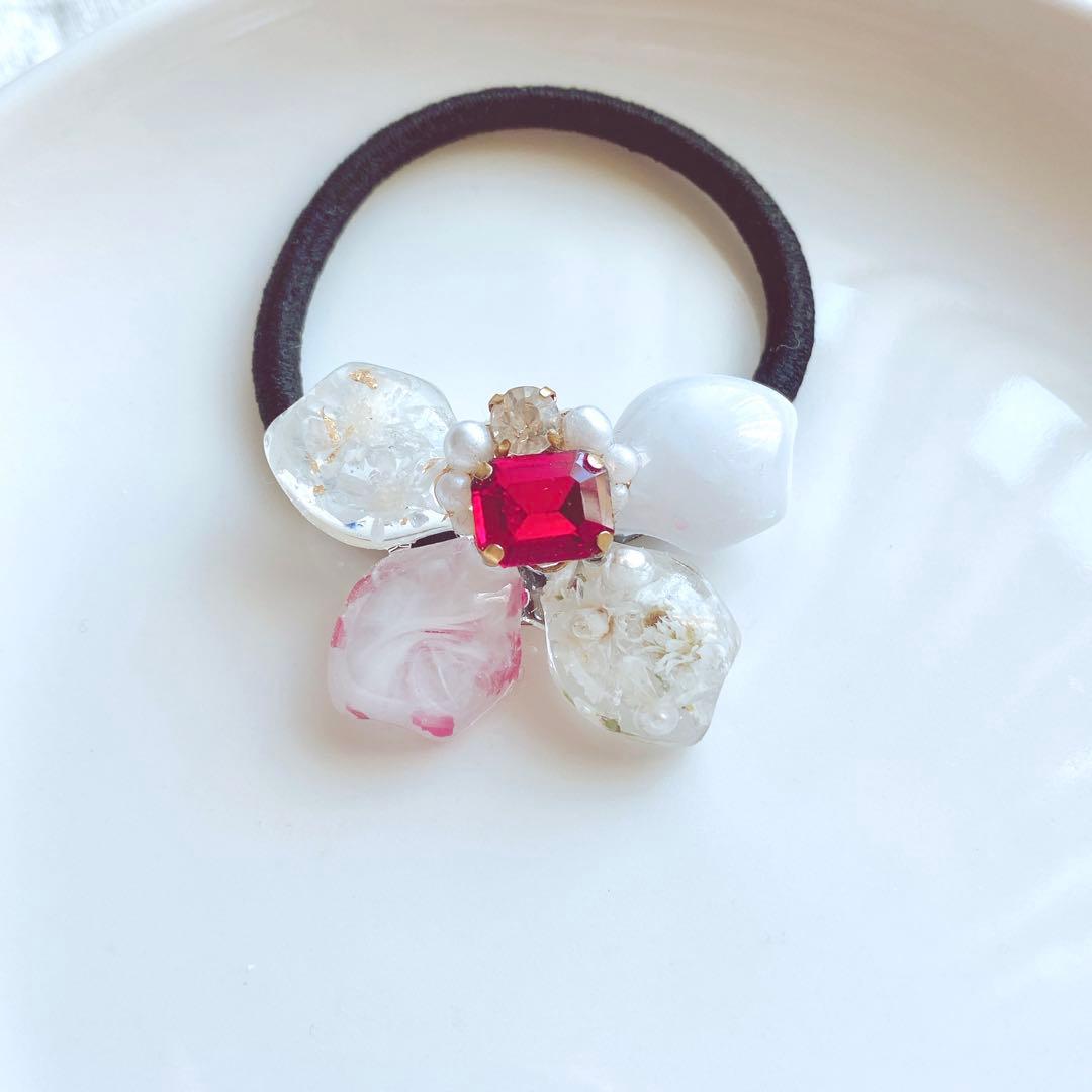 ひまういページ　レジンヘアゴム 5点　クリップ1点　ポニーフック2点