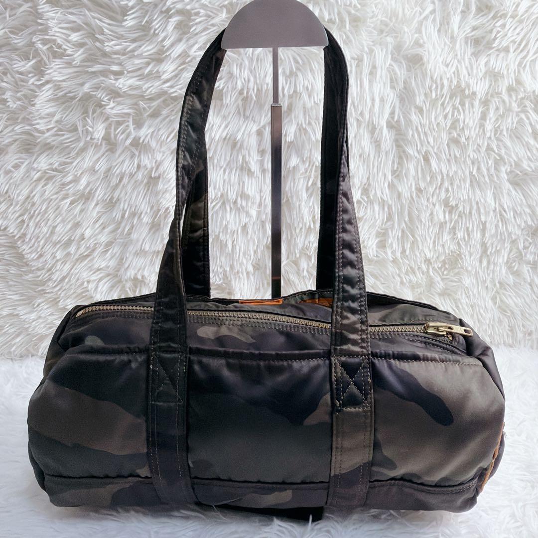 極美品 PORTER タンカー 迷彩 カモフラ 30周年 記念 ドラム バッグ