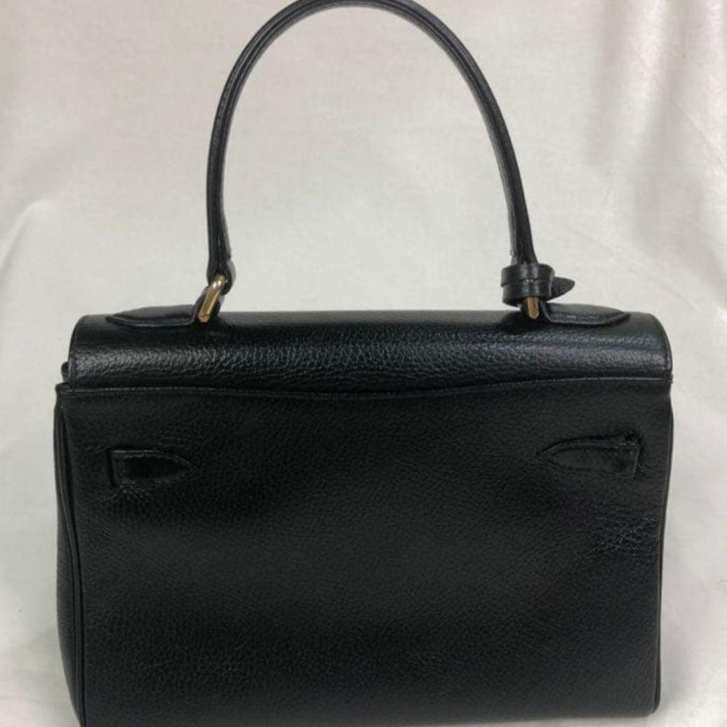 ハマノ　HAMANO レザー　ハンドバッグ ブラック美品