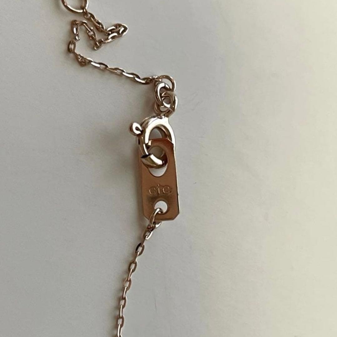 ete クレセントムーン ネックレス ピンクゴールド シルバーSV925 箱無し