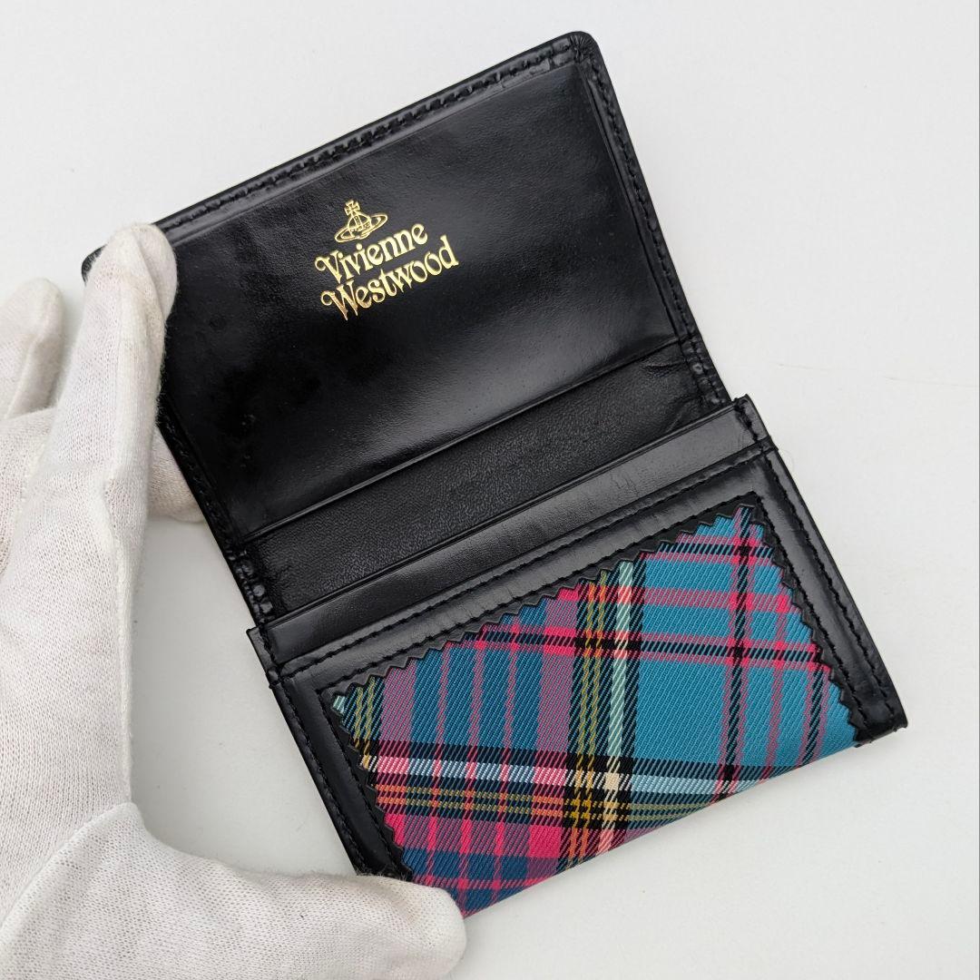 美品✨️ヴィヴィアンウエストウッド マックマラ 名刺カード入れ ブルー チェック