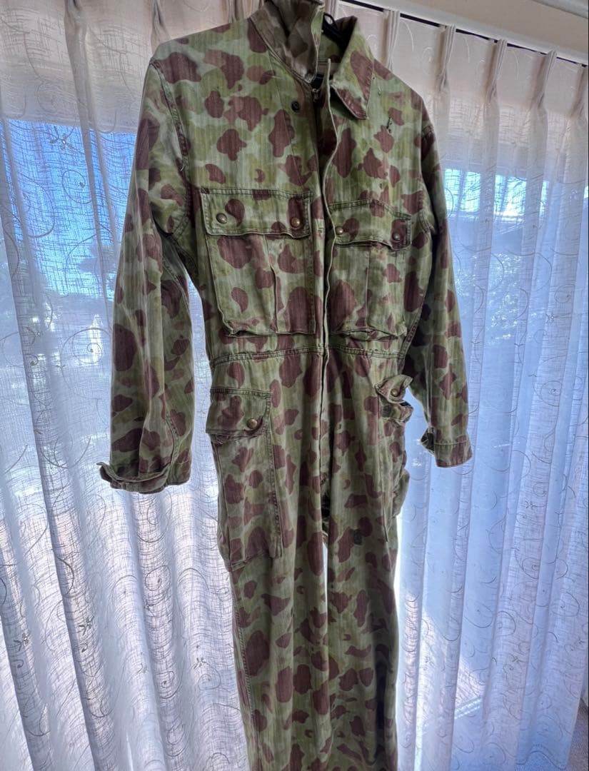40s WW2 M42 フロッグスキンカモ　ジャンプスーツ 最初期　月桂樹ボタン