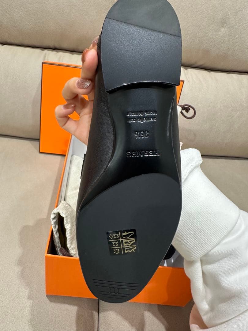 エルメス　ローファー モカシンパリ　36.5 新品 黒