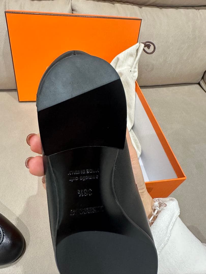 エルメス　ローファー モカシンパリ　36.5 新品 黒