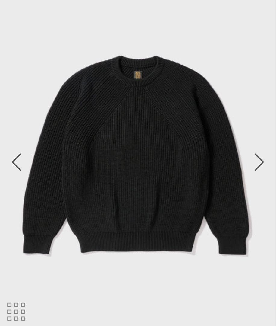 BATONER ブラック リブ編み セーター