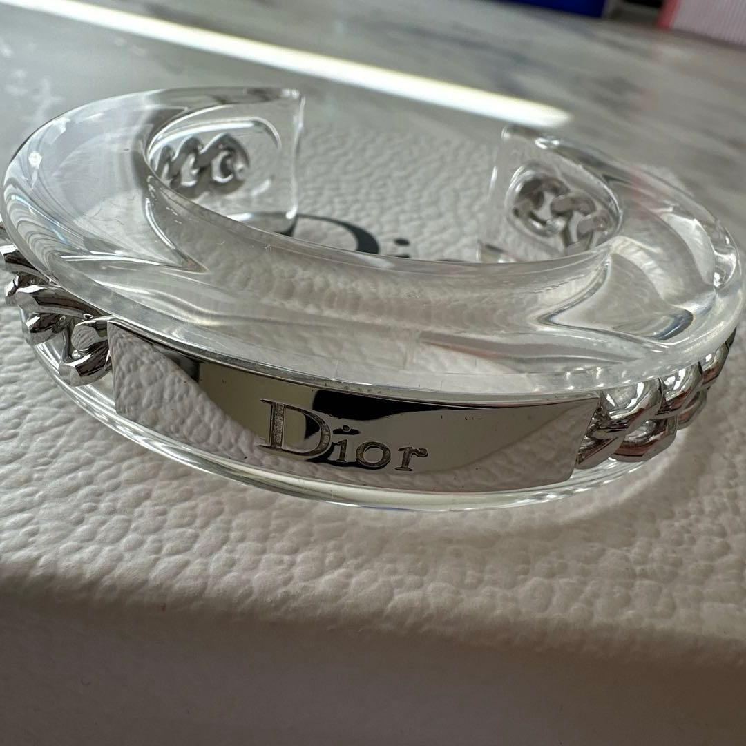 ヴィンテージ⭐︎クリスチャンディオール　チェーン　アクリル　バングル