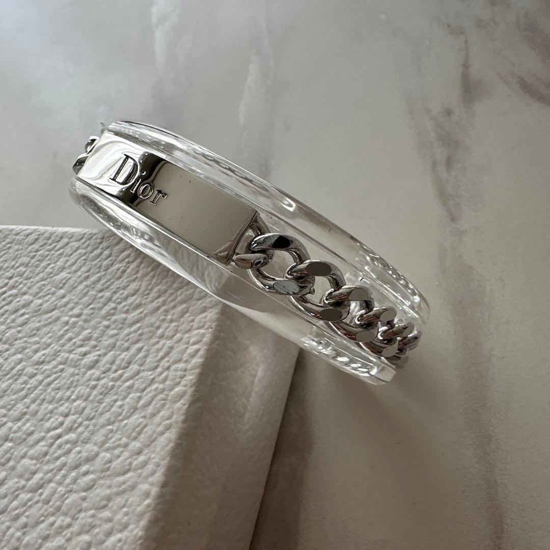 ヴィンテージ⭐︎クリスチャンディオール　チェーン　アクリル　バングル