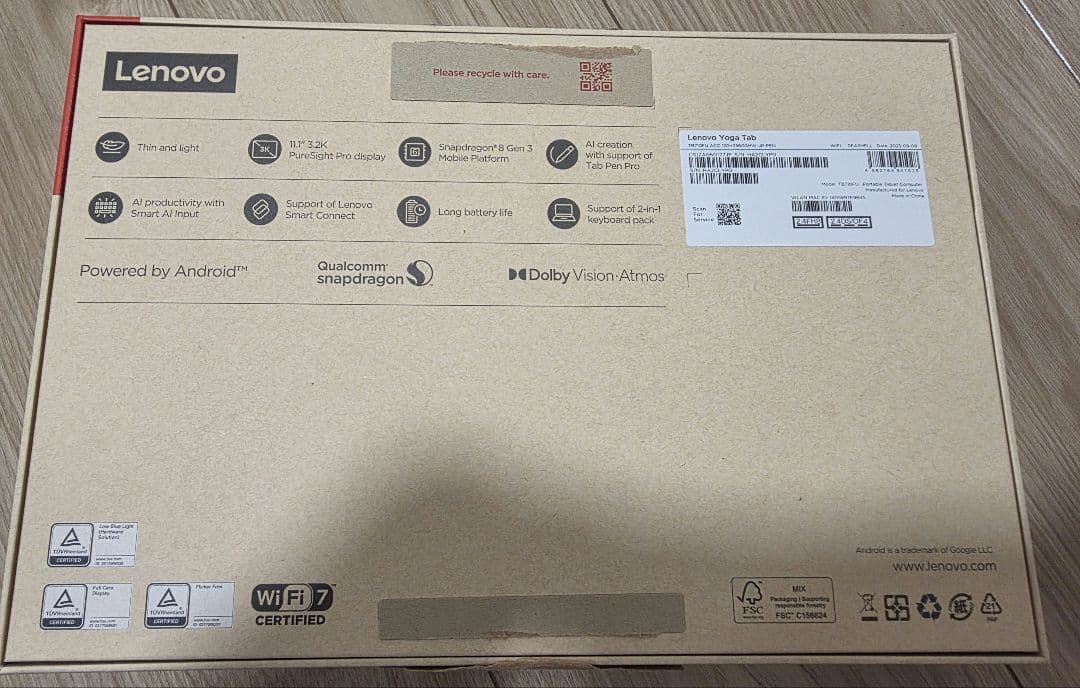 Androidタブレット本体 Lenovo yoga tab(2025)