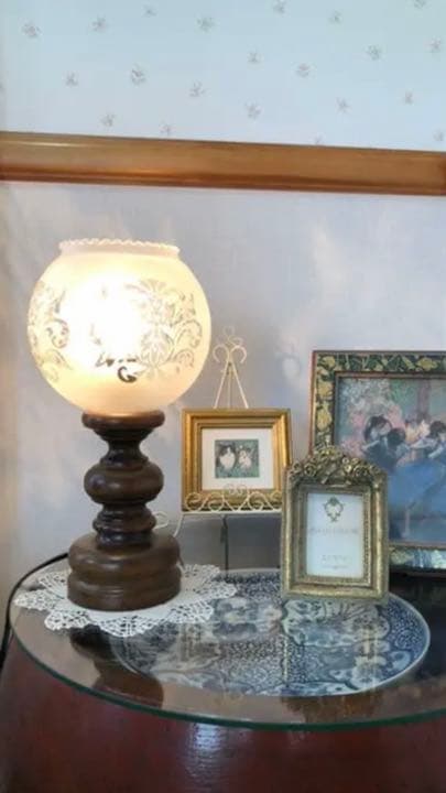 アンティーク ヴィンテージ 木製 スタンドランプ高さ57cm