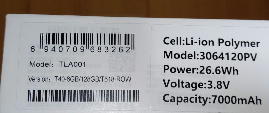 【未使用に近い】TECLAST T40 TLA001 6GB 128GB LTE