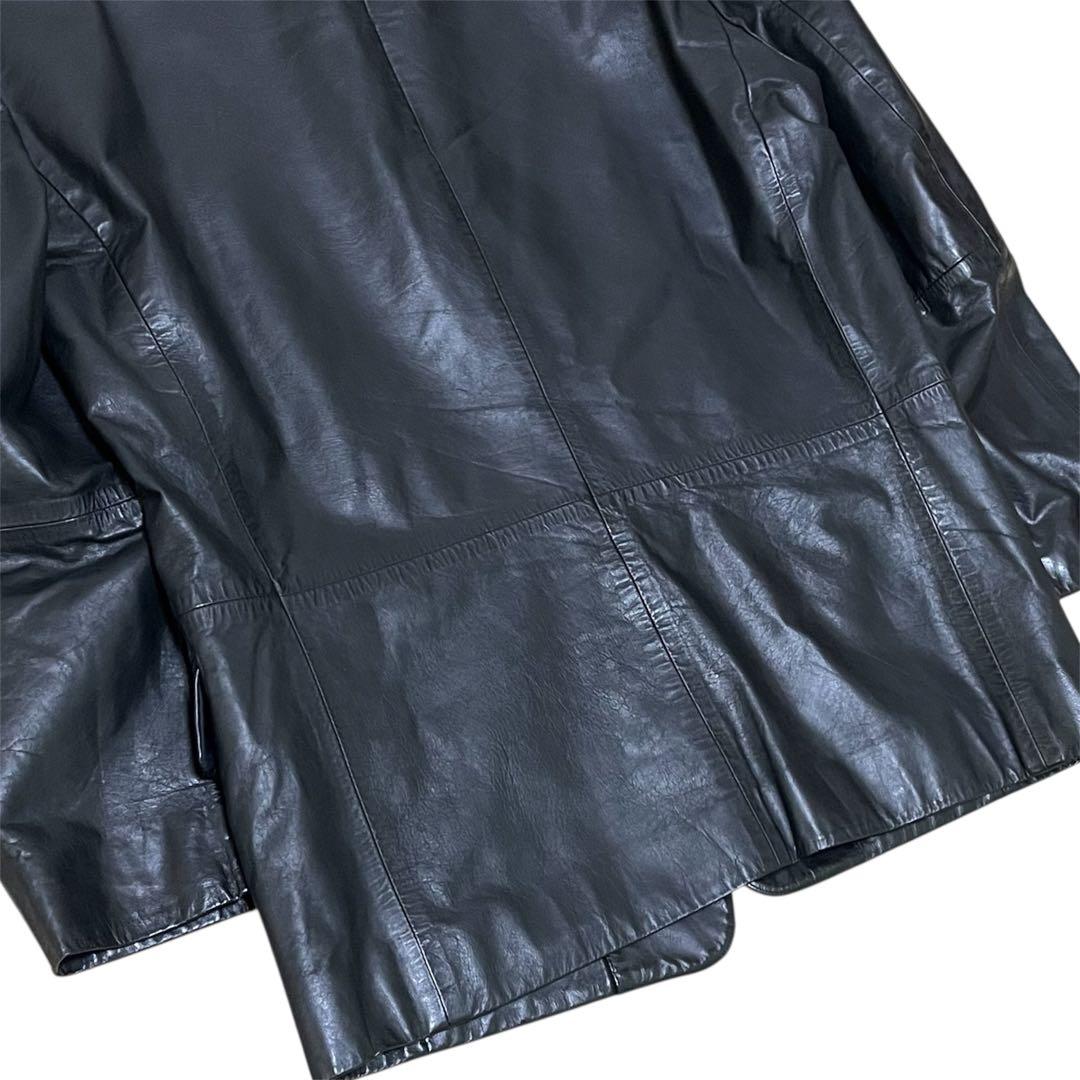 【希少】ISSEY MIYAKE MEN レザージャケット 牛革 ブラック M位