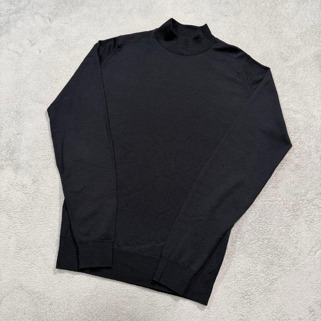 ジョンスメドレー　ブラック　Sサイズ モックネック　長袖ニット