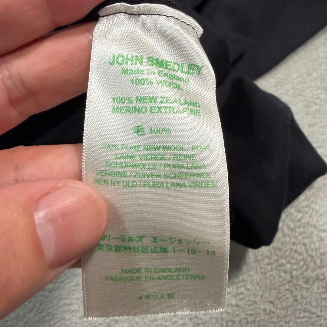 ジョンスメドレー　ブラック　Sサイズ モックネック　長袖ニット