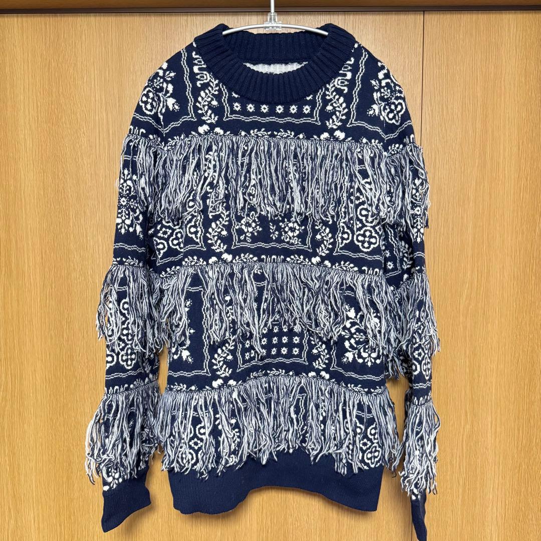 sacai×Reyn Spooner 18aw fringe knit サイズ3