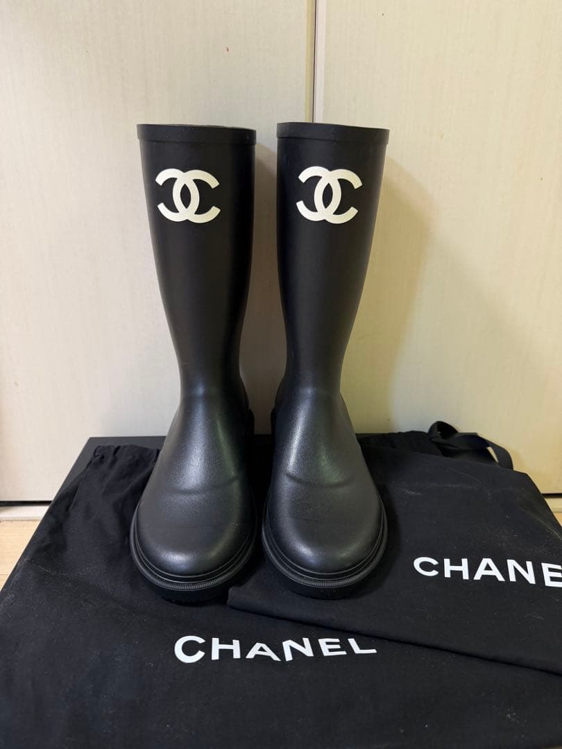 シャネル　レインブーツ 38