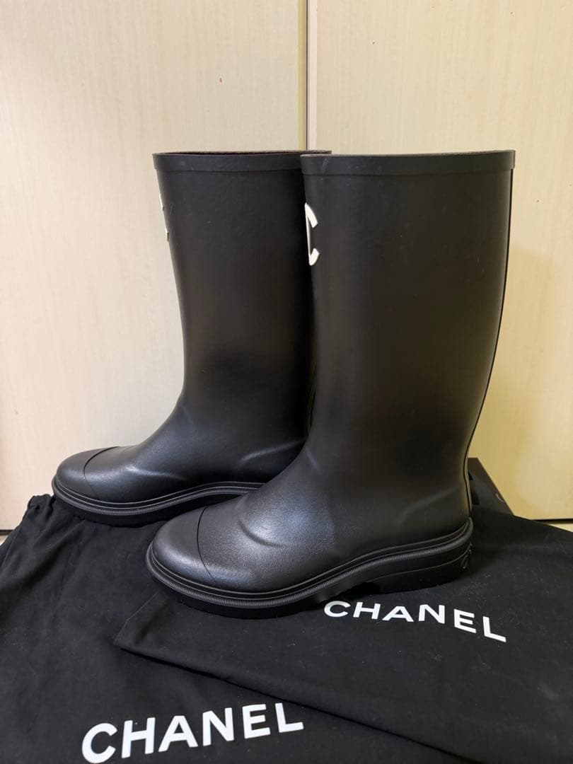 シャネル　レインブーツ 38