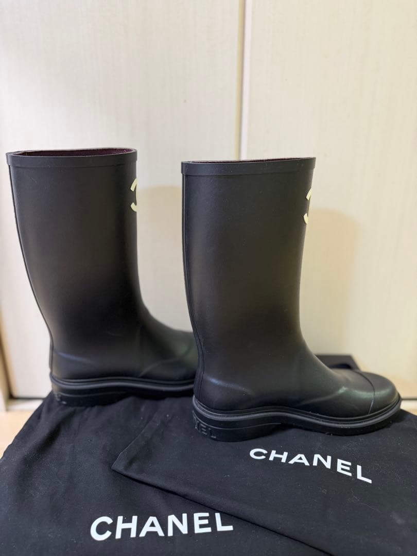 シャネル　レインブーツ 38