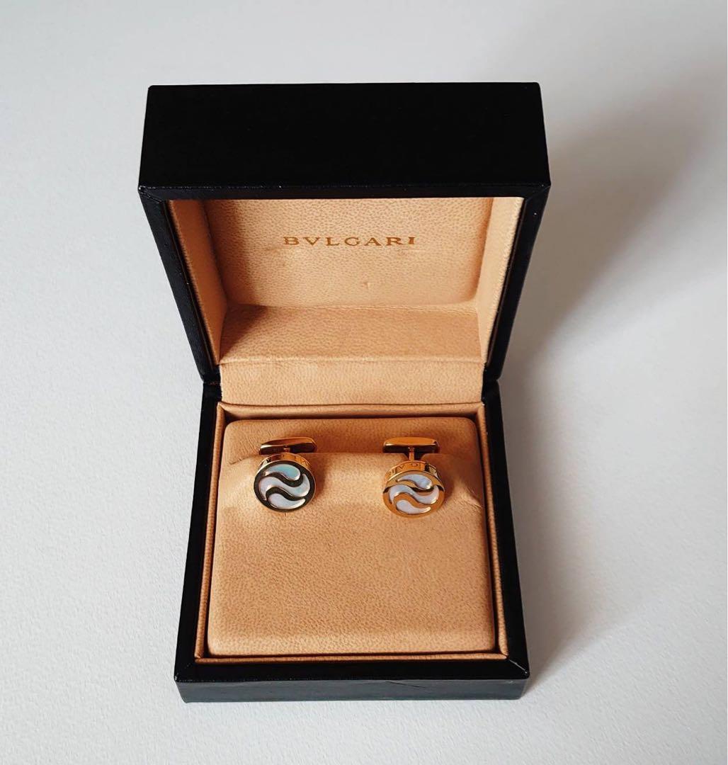 BVLGARI ブルガリ マザー オブ パール カフスリンク 18K