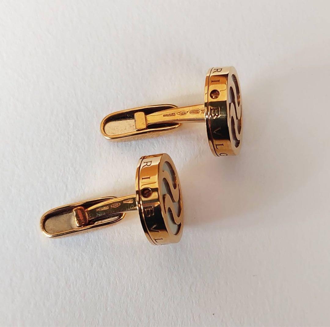 BVLGARI ブルガリ マザー オブ パール カフスリンク 18K