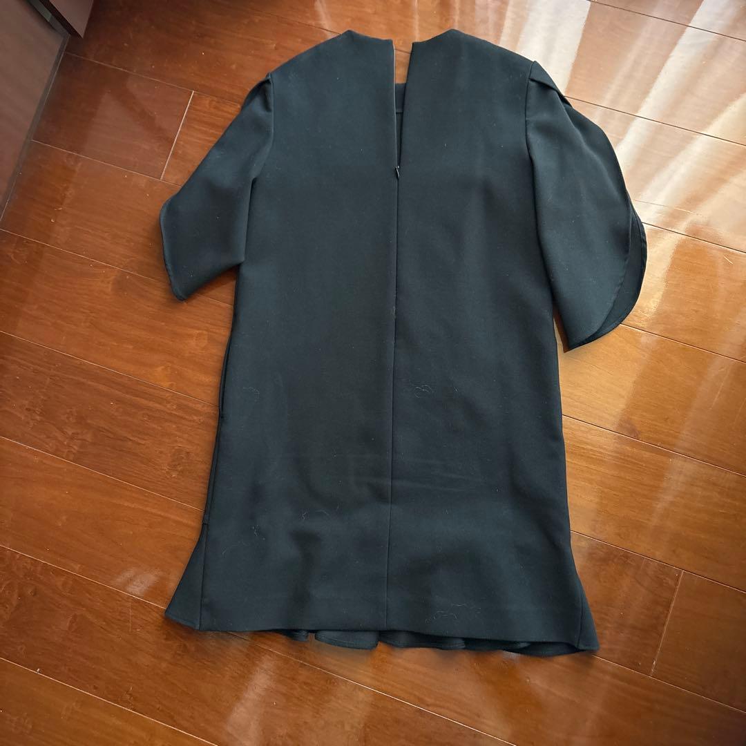 YOKO CHAN ブラック七部袖ワンピース