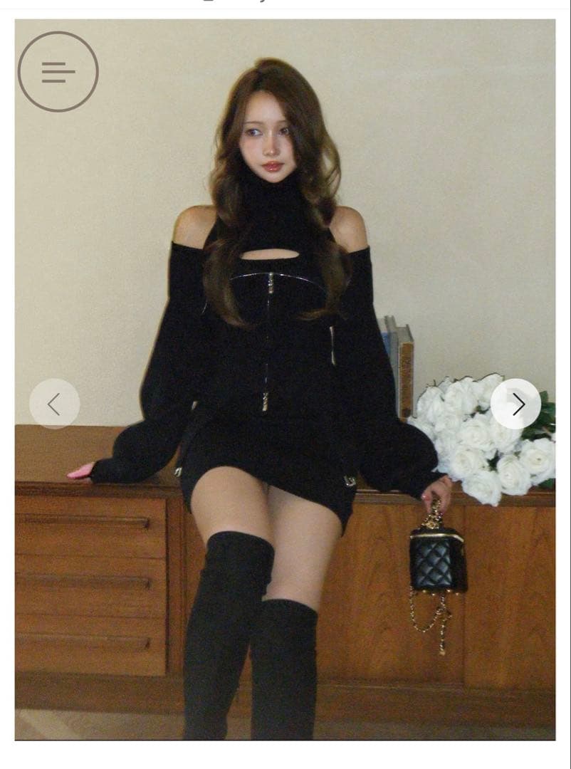 ✨️本日限定✨️RANDY　ガーターニットアンサンブル　BLACK　F-Sサイズ