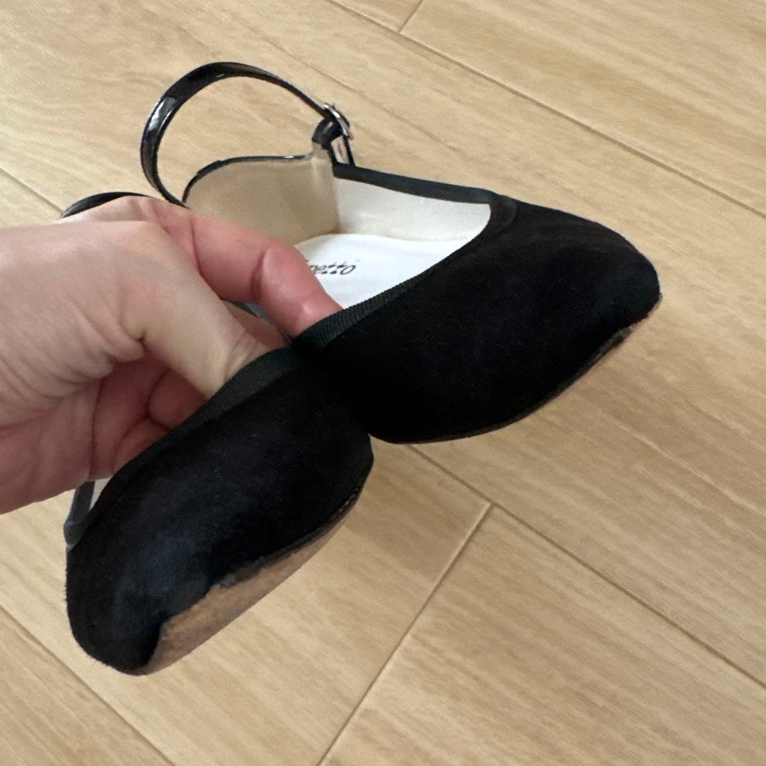 ma　Repetto ブラック ストラップ フラットシューズ　36.5