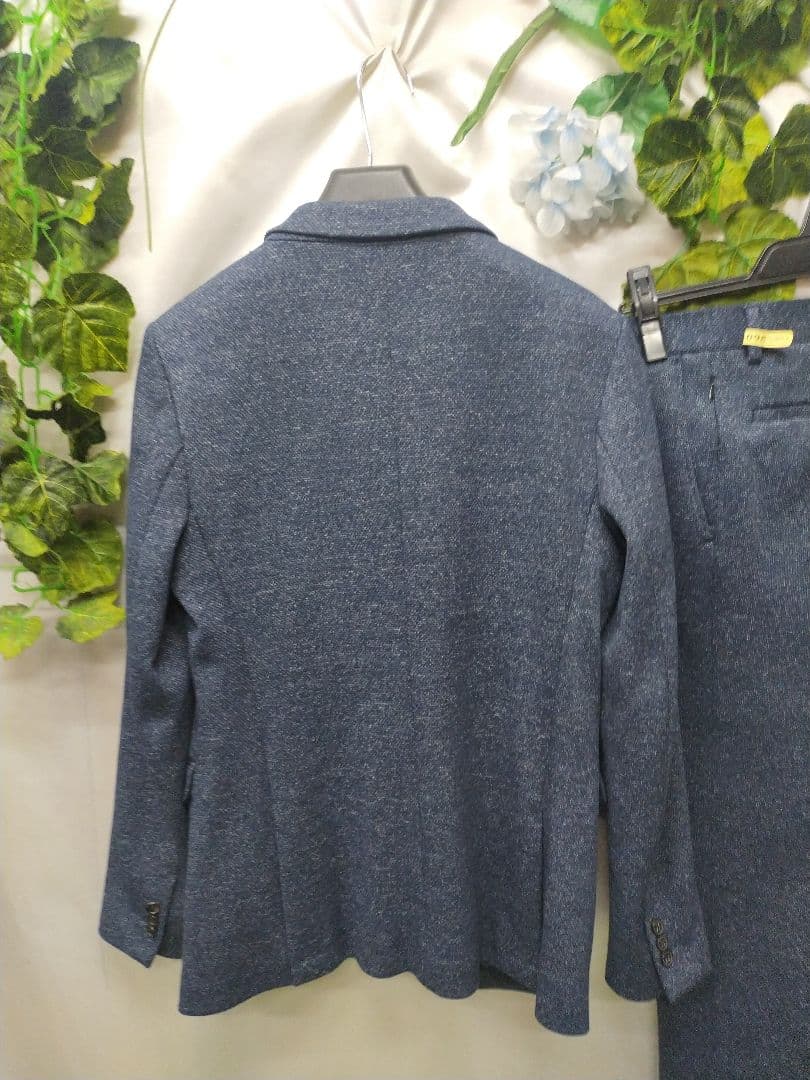 新品未使用 ザラ スーツ 上50 下40 ツィードニット ブルー スキニー