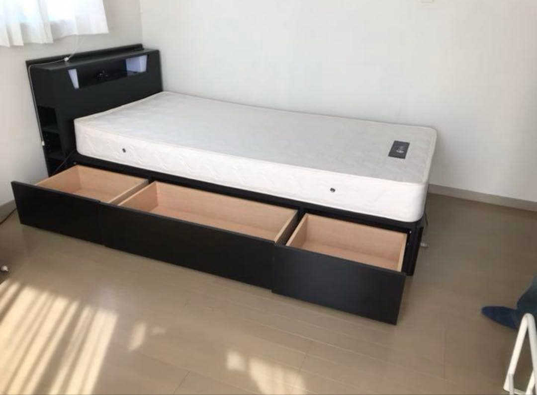 シングルベット 収納・マットレス付き