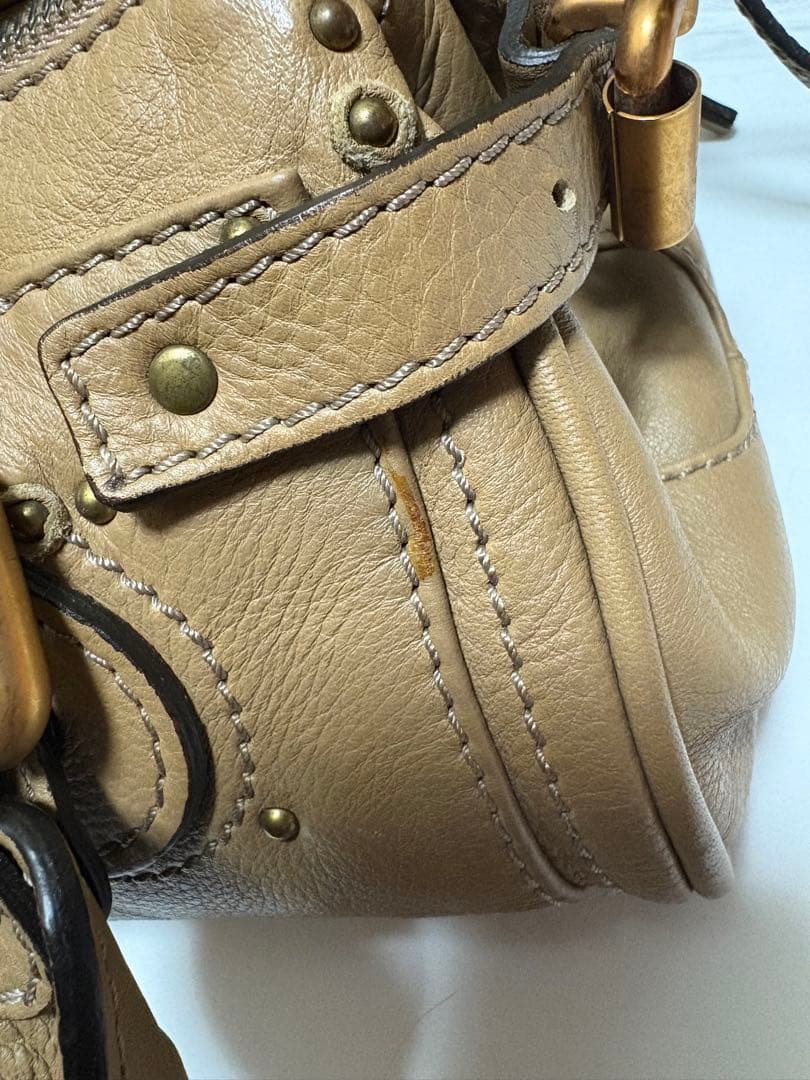 Chloé クロエ パディントン ハンドバッグ 南京錠 鍵付き ベージュ