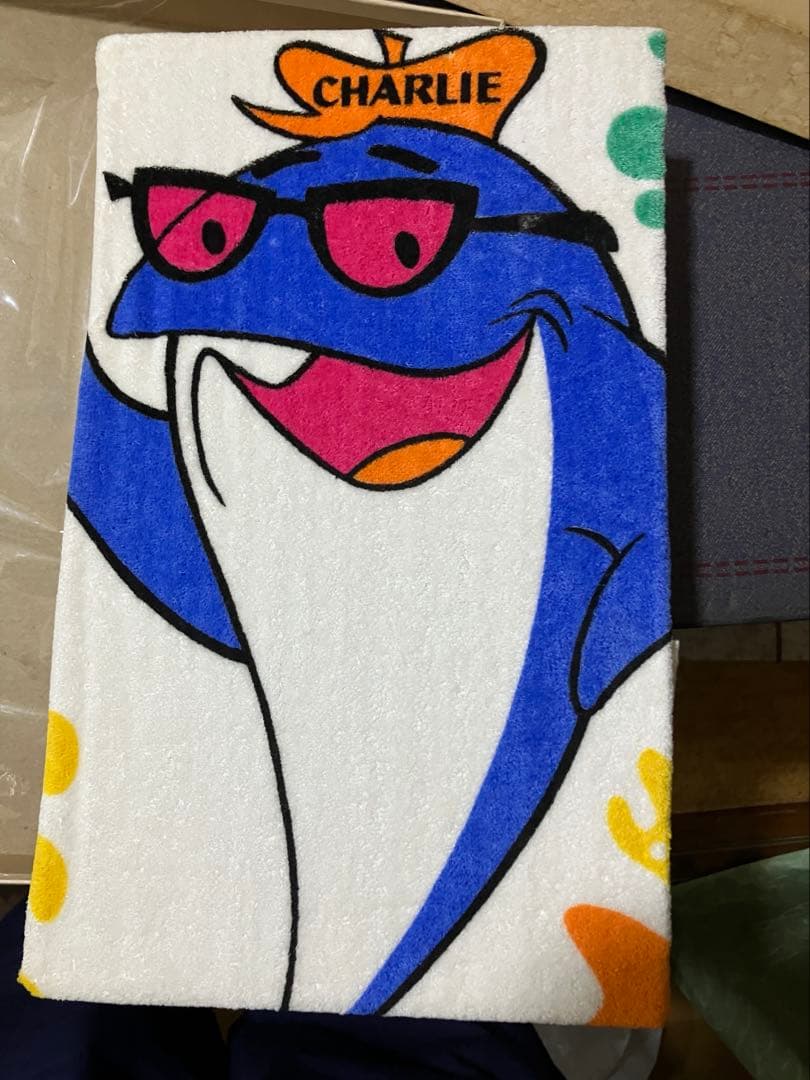 未使用　ビンテージ　チャーリーツナ　タオル　スターキスト　アドバタイジングキャラ