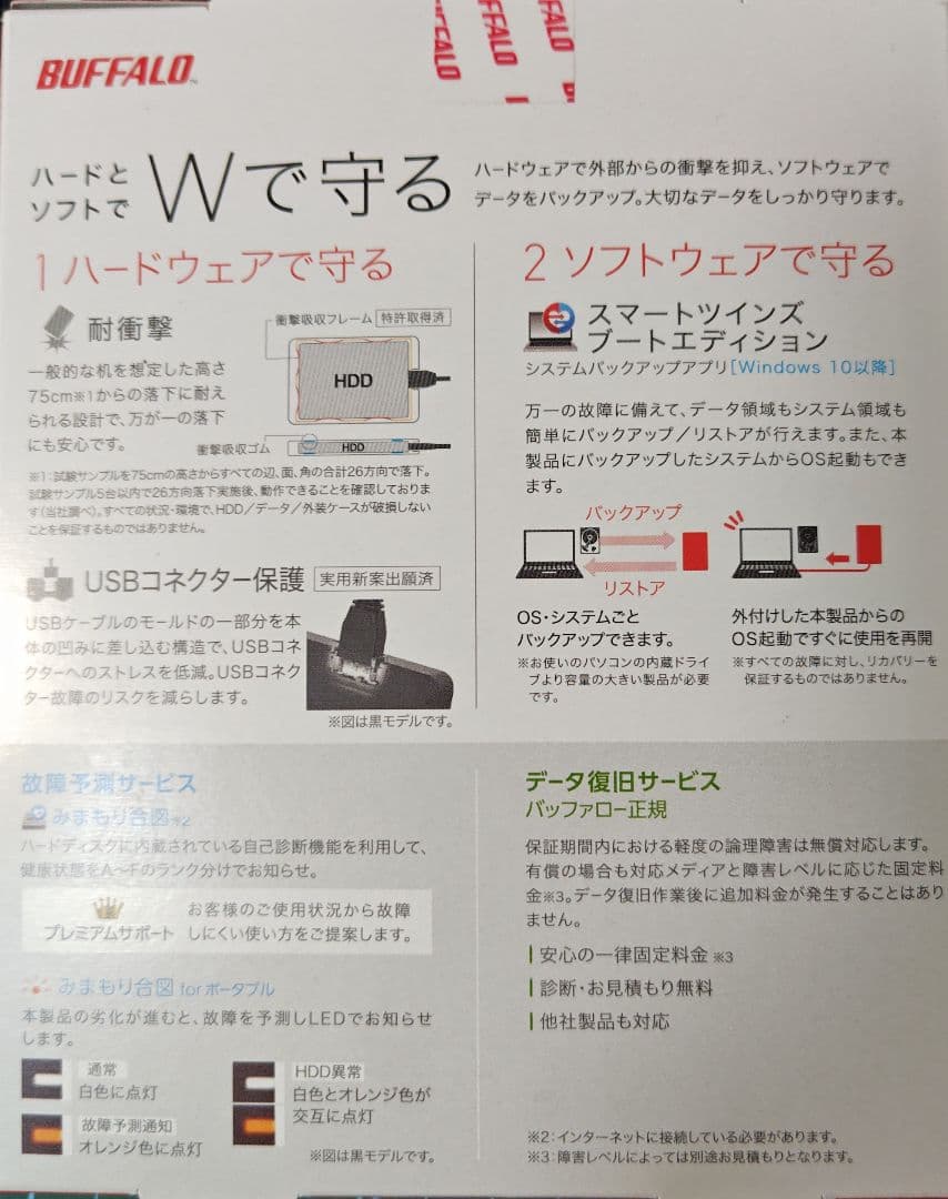 外付けハードディスク・ドライブ BUFFALO MiniStation 4TB HD-PGF4.0U3-GWHA