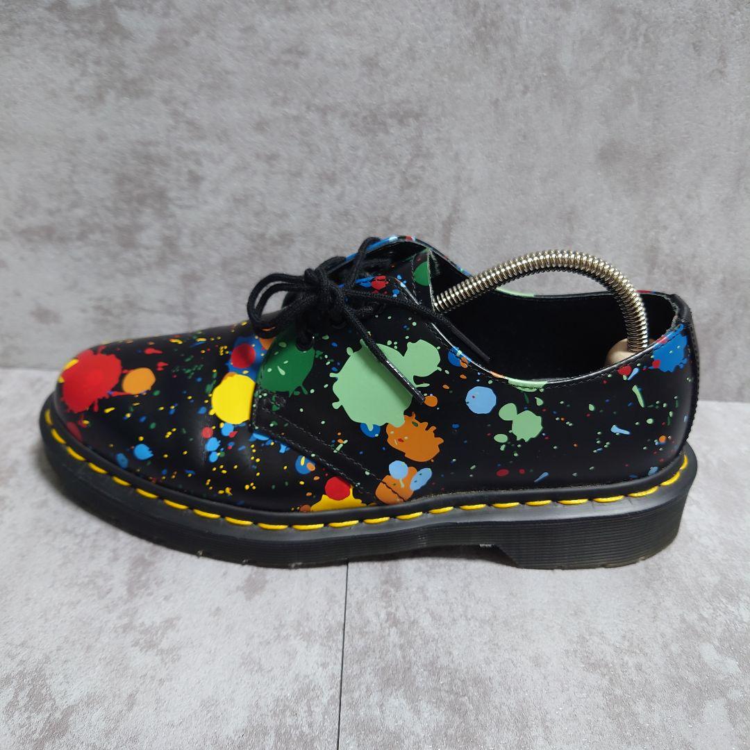 美品 ドクターマーチン ペイントスプラッター 3ホール レザーシューズ UK5