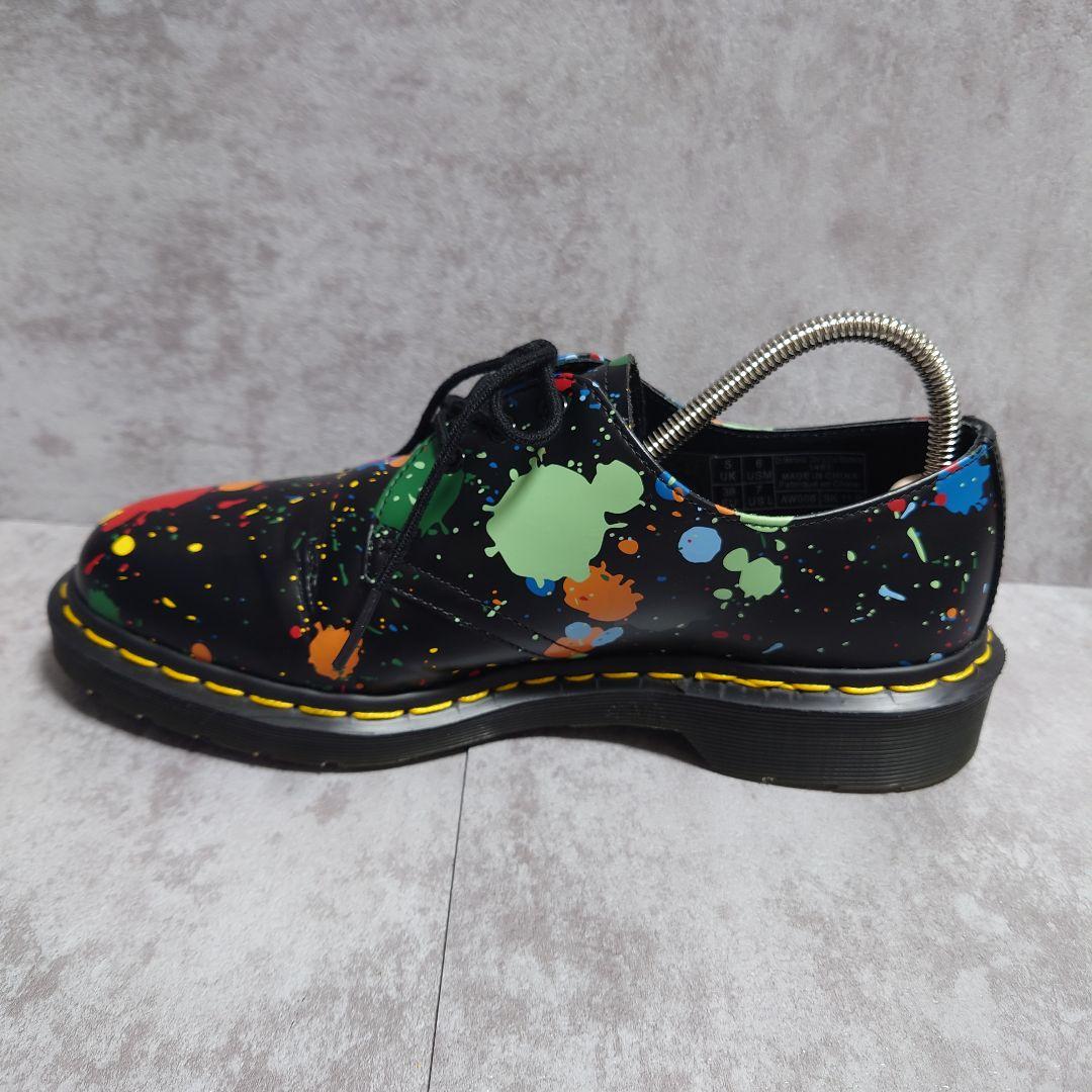 美品 ドクターマーチン ペイントスプラッター 3ホール レザーシューズ UK5