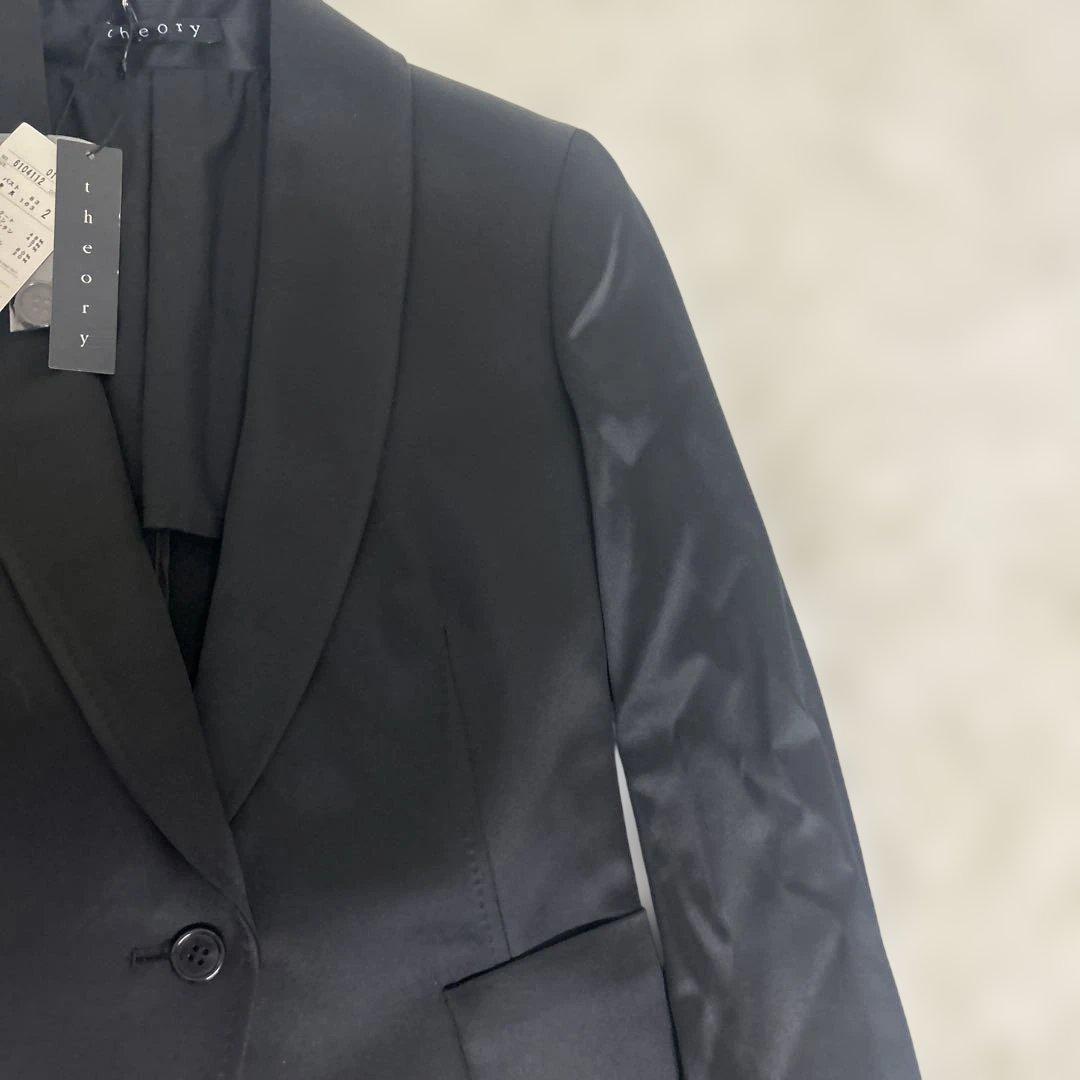 【未使用】theory セオリー テーラードジャケット 光沢　ストレッチ　黒