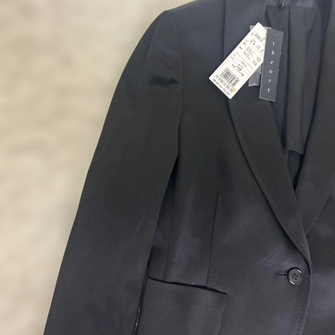 【未使用】theory セオリー テーラードジャケット 光沢　ストレッチ　黒