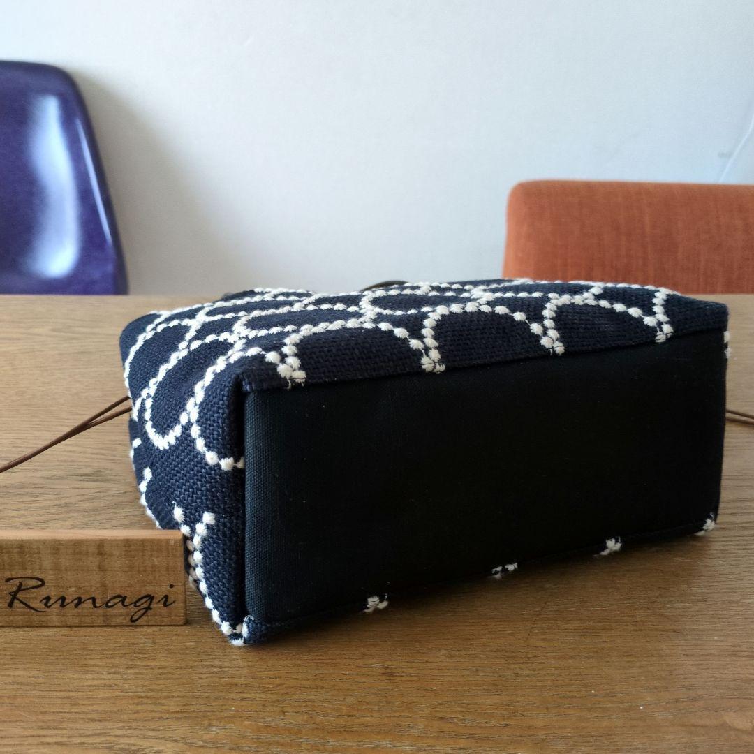 【1549】あおりポケットの巾着バッグ＊ミナペルホネン