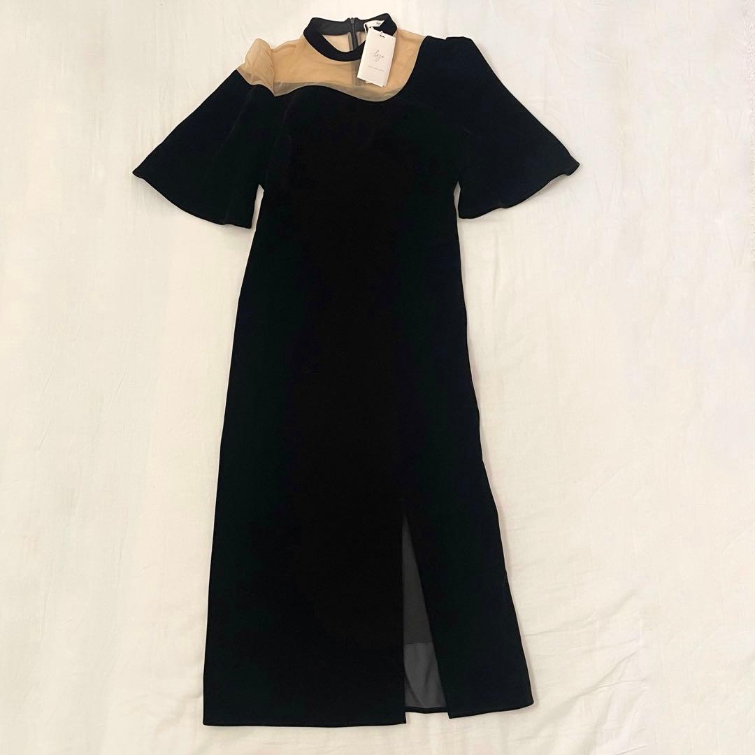 【タグ付き】Leja ワンピース ドレス 結婚式 オフショルダー ベロア