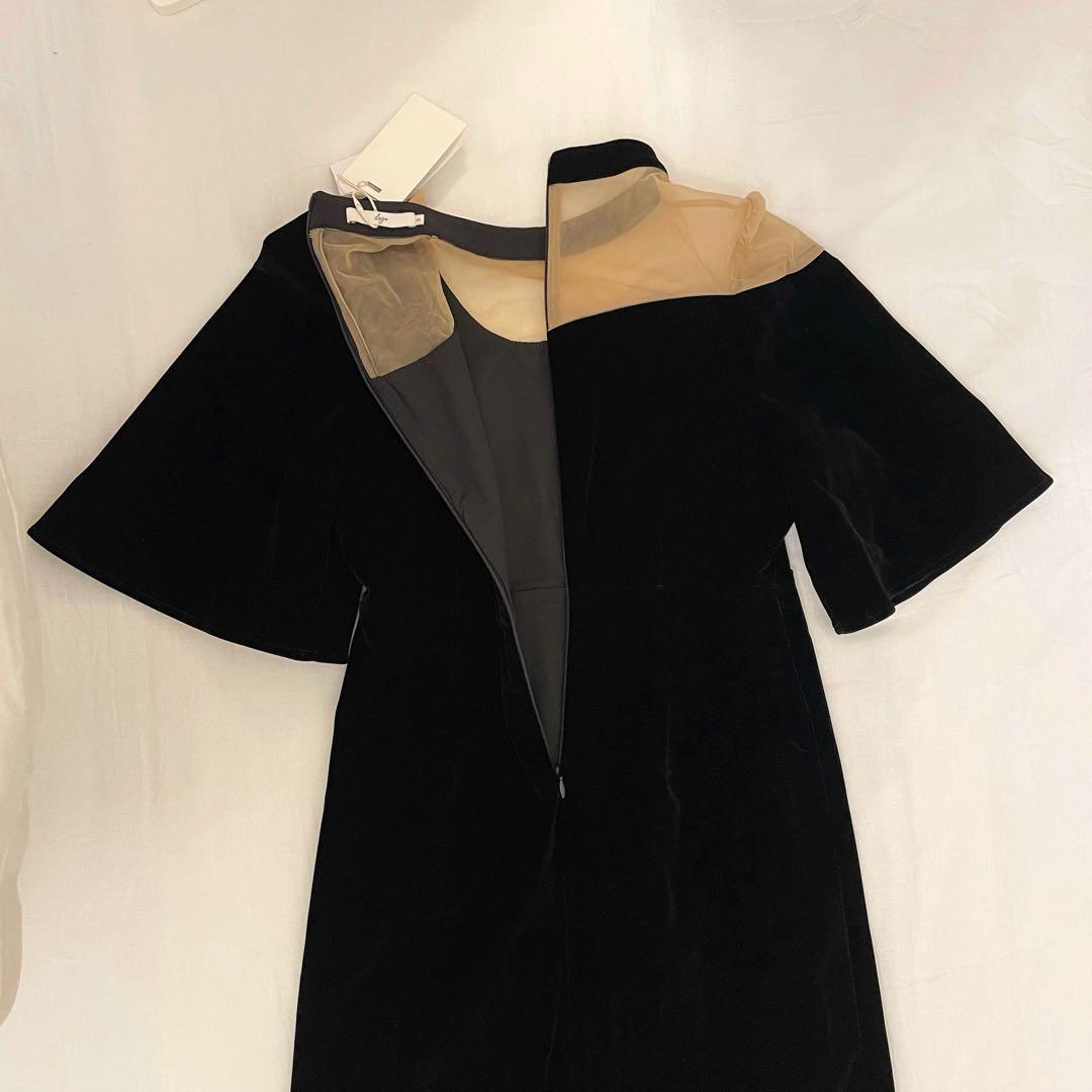 【タグ付き】Leja ワンピース ドレス 結婚式 オフショルダー ベロア