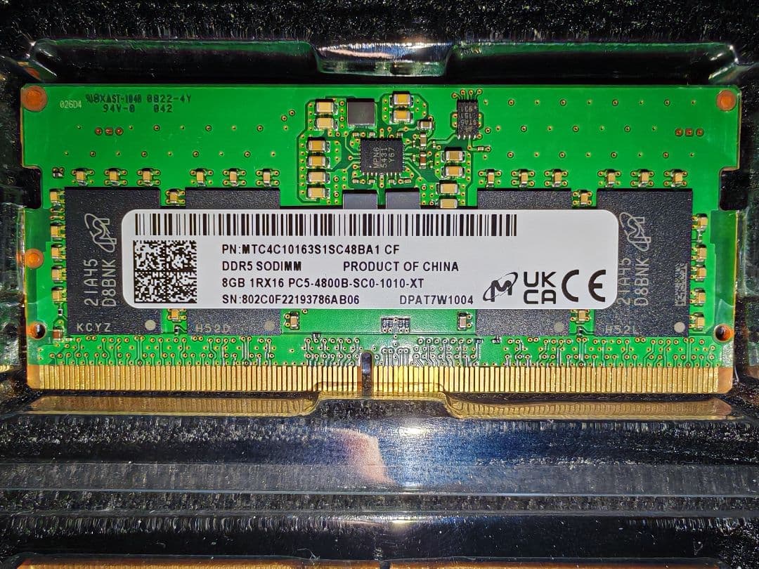 【ほぼ新品】DELL初期搭載 DDR5-4800 16GB(8GB×2枚)